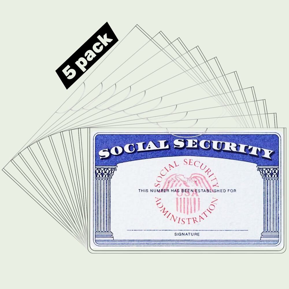 PVC Card Protector Sleeves, Medicare SS Credit Insurance Business Cards, 5 Pack